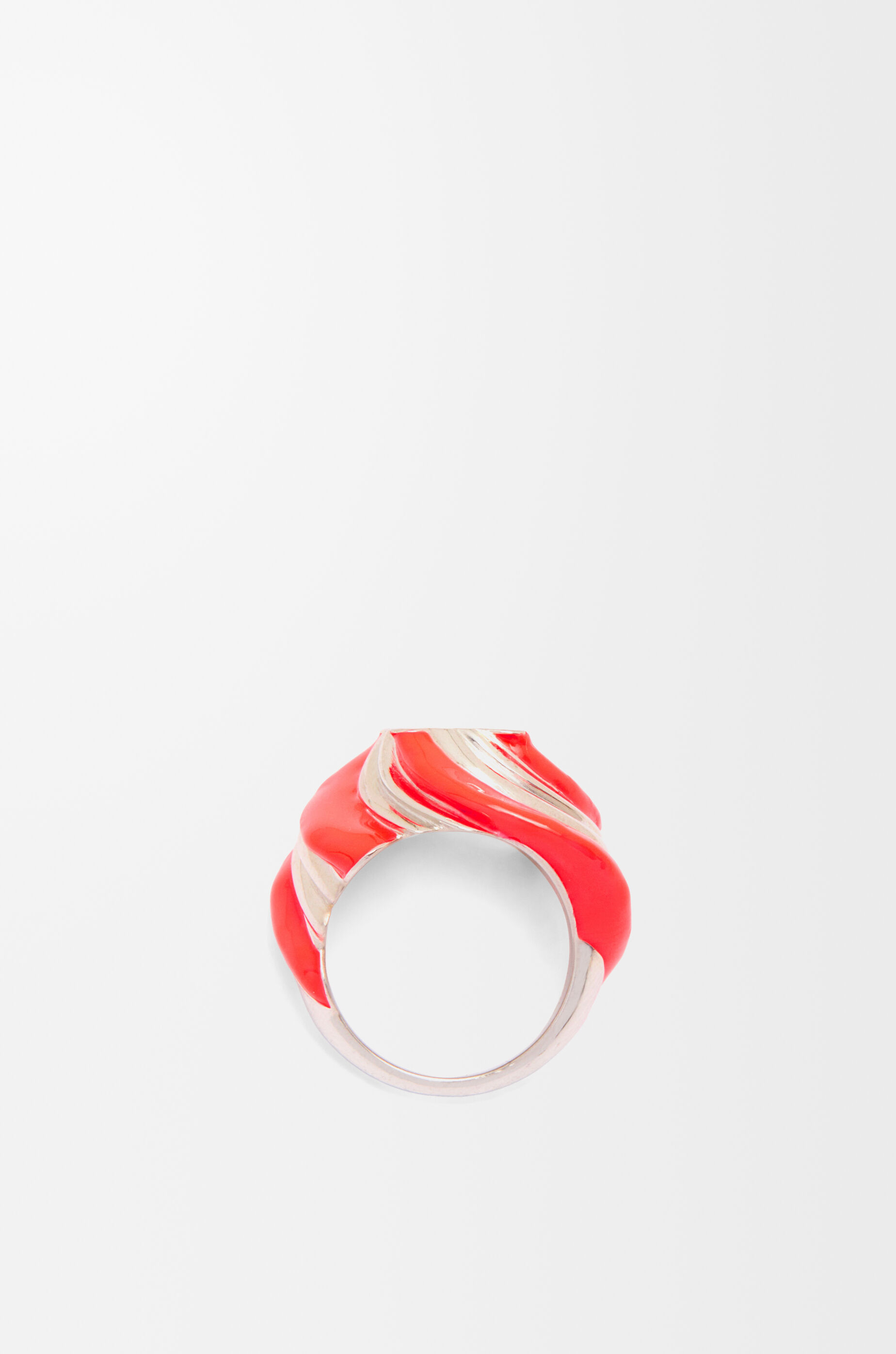 Twisted Anagram ring in sterling silver and enamel Silver