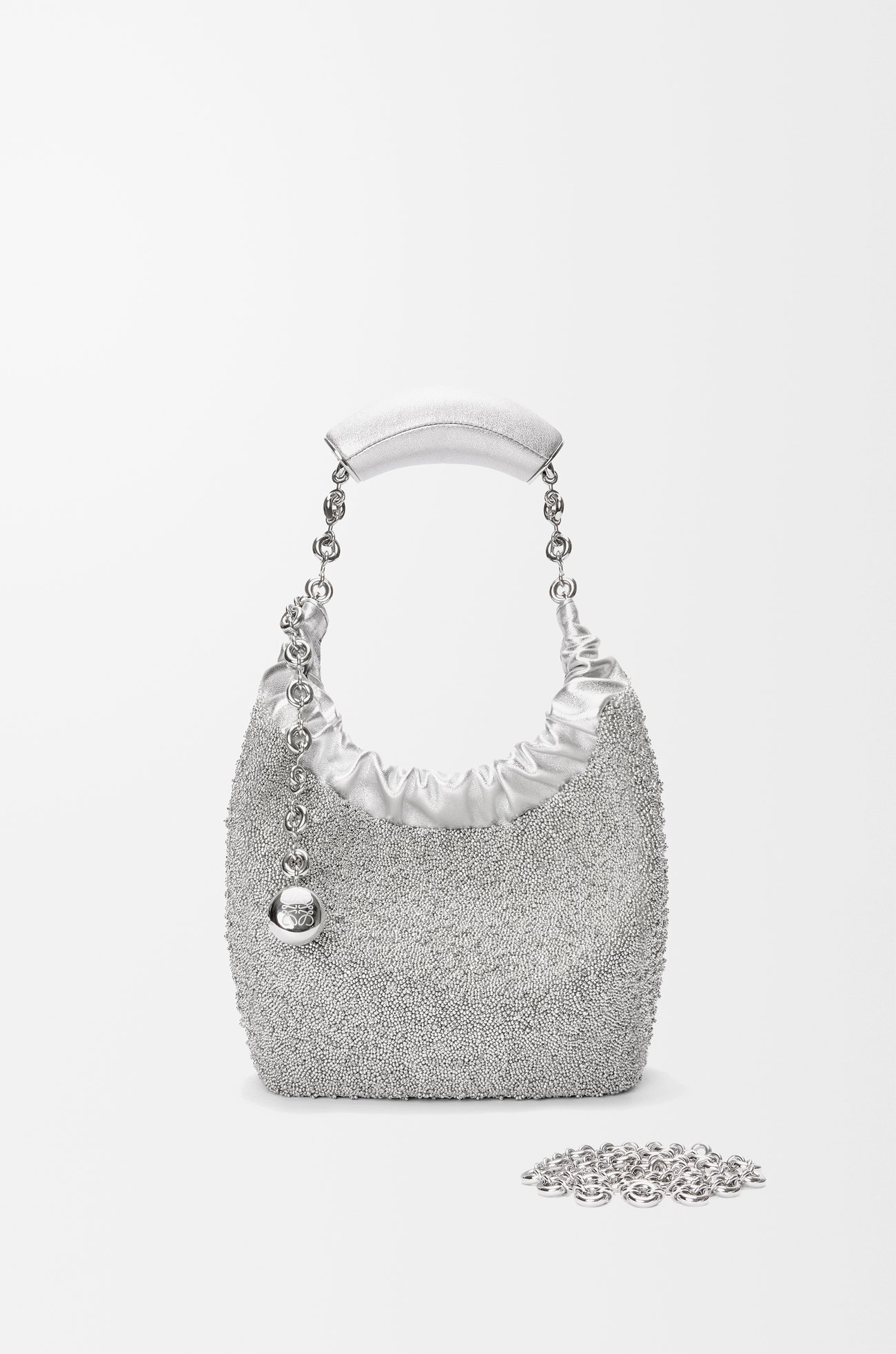 LOEWE Mini Squeeze bag in beaded leather Silver plp_rd