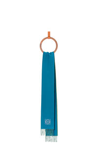 LOEWE Bicolour scarf in wool and cashmere Cyan/Lemon