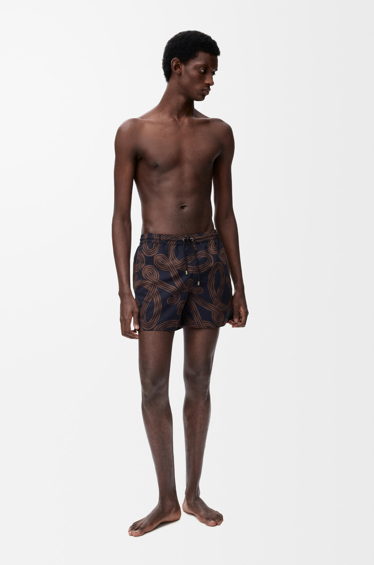 LOEWE Bañador en tejido técnico Azul Marino/Marrón