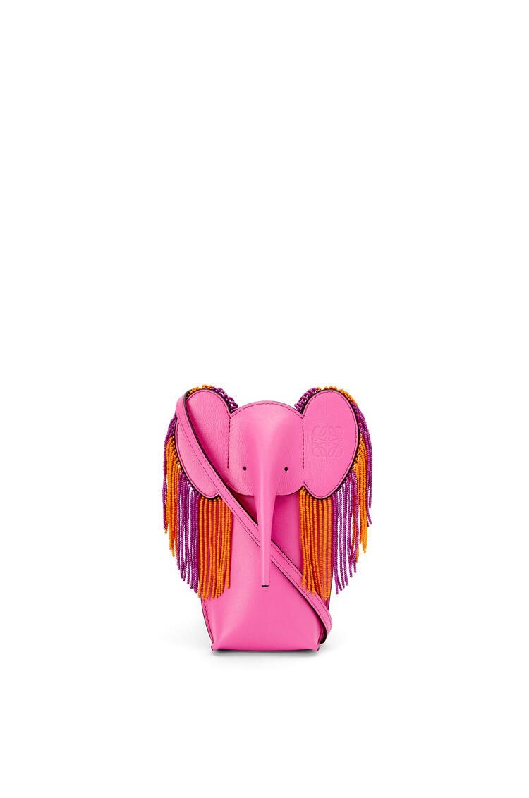 LOEWE Elephant pocket en piel de ternera clásica Rosa Neon