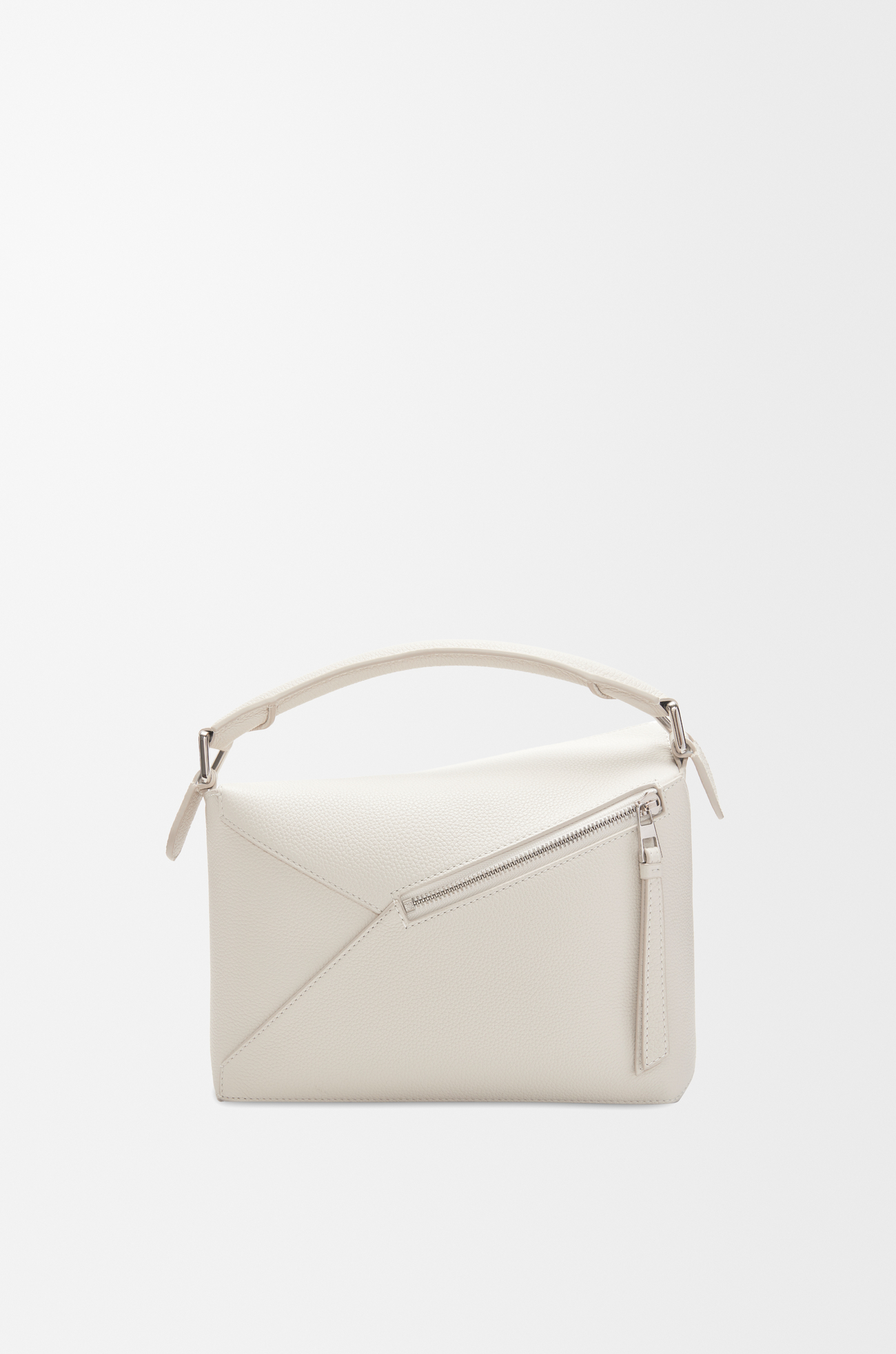 LOEWE Bolso Puzzle pequeño en piel de ternera Blanco Suave