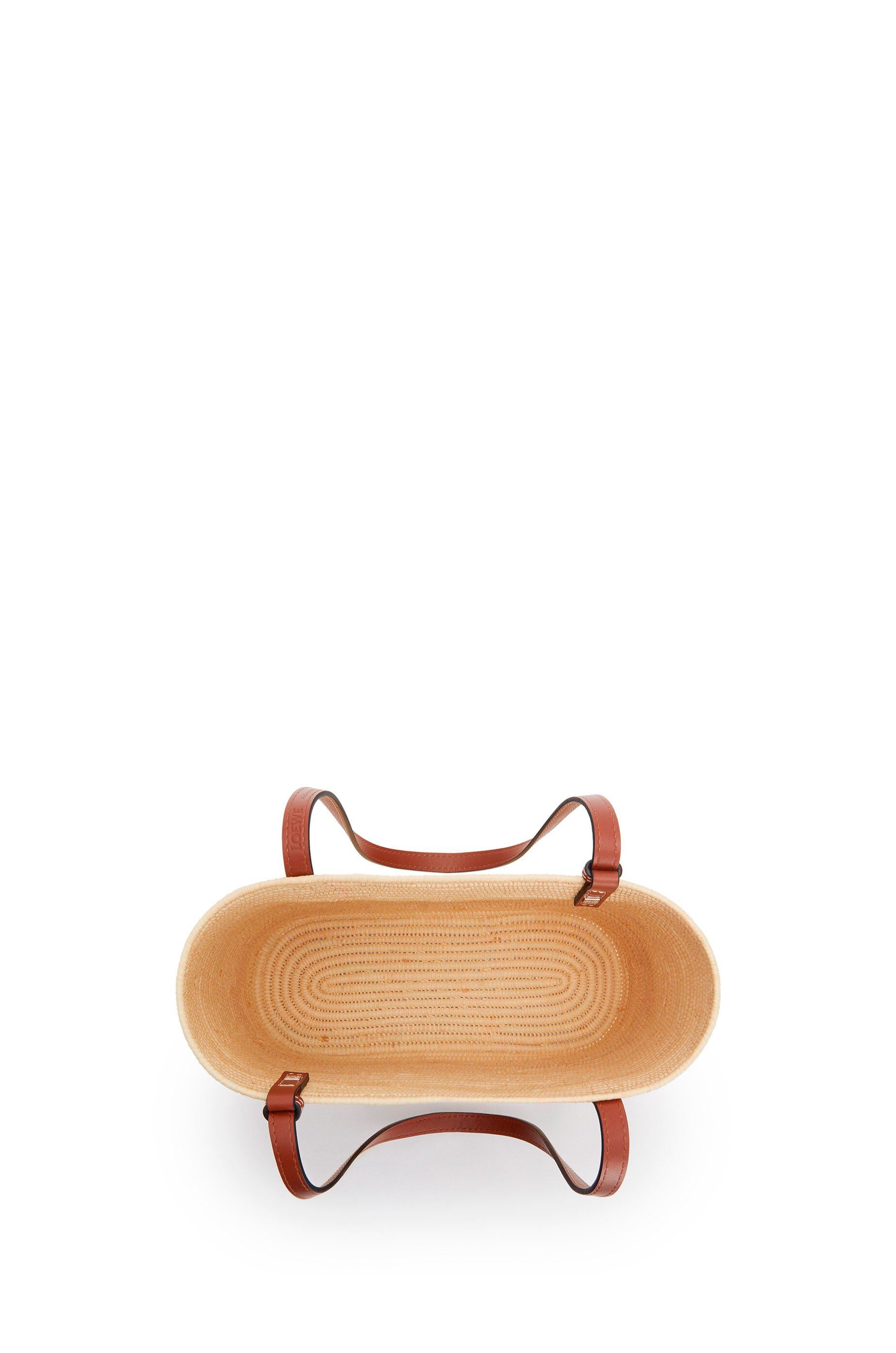 small square basket bolsa in raffia and calfskin