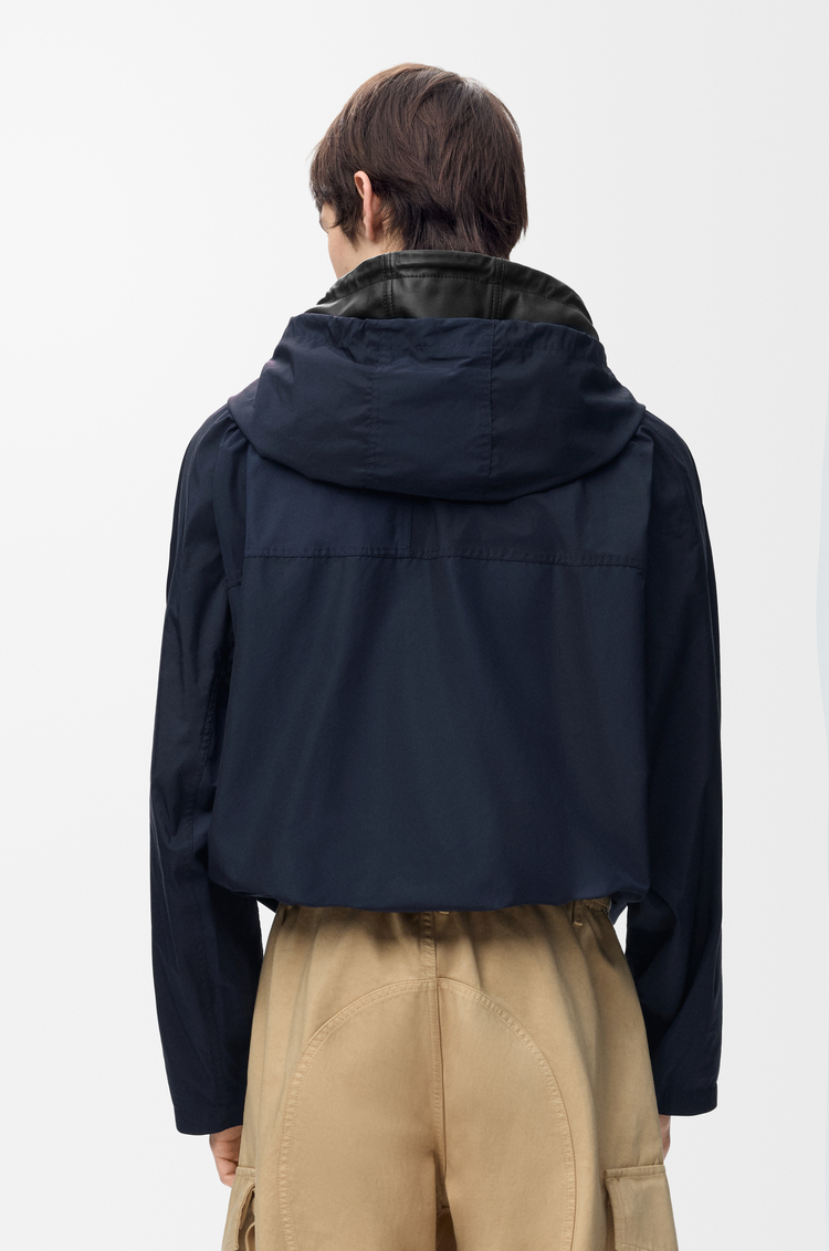 LOEWE 科技棉质连帽夹克 海军蓝/黑色