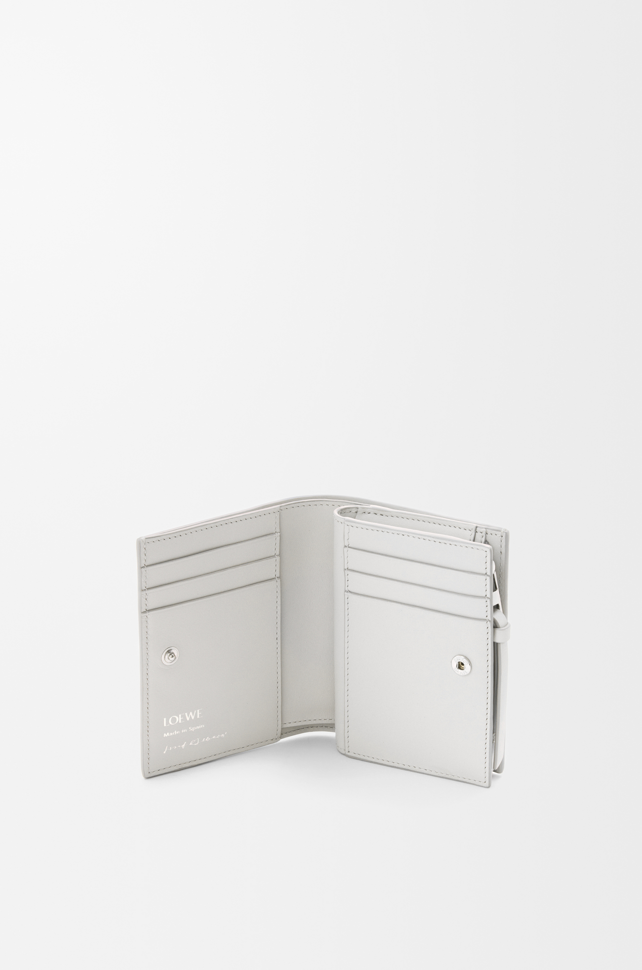 LOEWE Compact wallet in nappa calfskin Pale Grey/Light Citrine