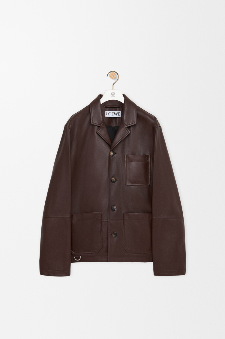 LOEWE Workwear jacket in nappa lambskin Dark Chocolate