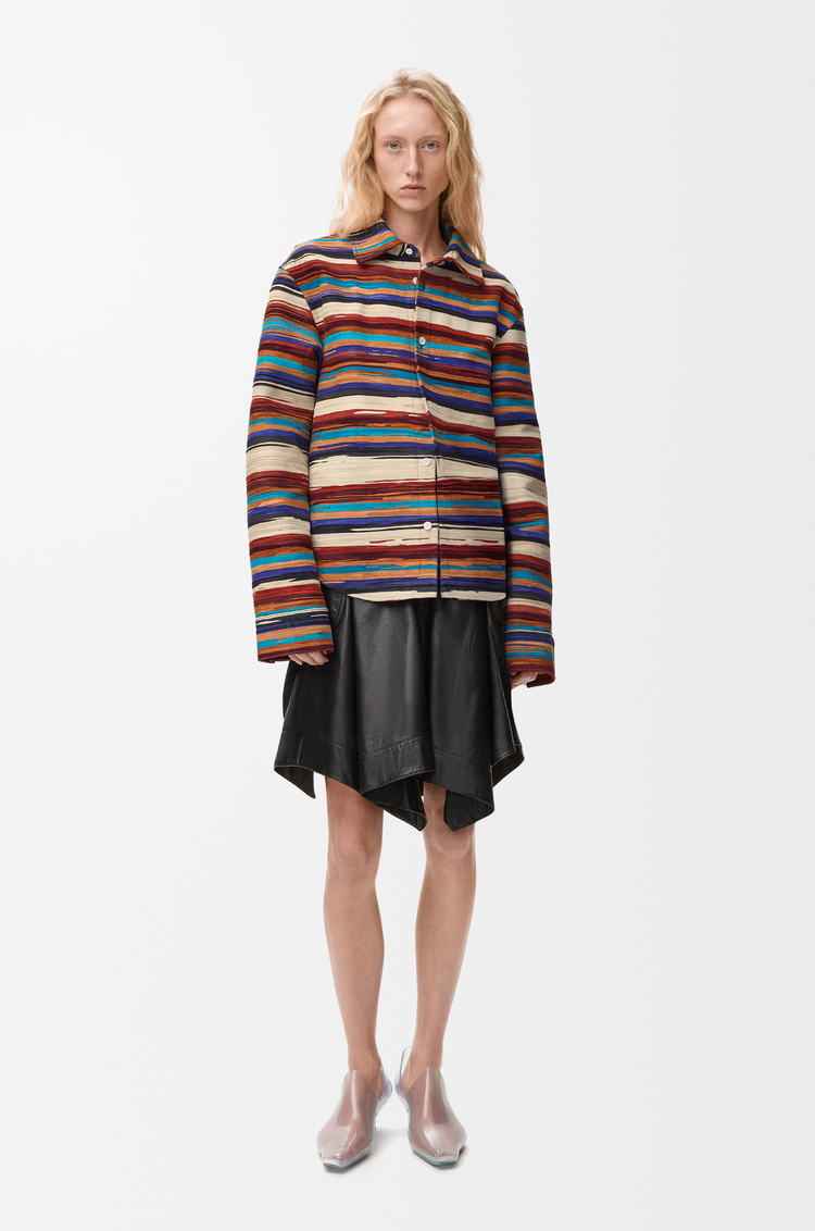 LOEWE 納帕小羊皮工裝裙 黑色