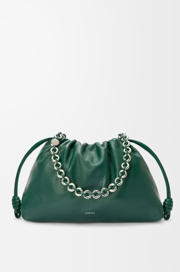 LOEWE 大型鹿皮 Flamenco Purse 包款 常青色