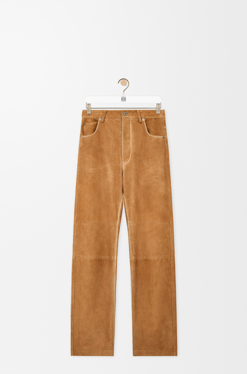 LOEWE Trousers in suede goatskin Camel