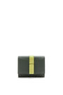 LOEWE Trifold wallet in soft grained calfskin Vintage Khaki/Lime Yellow