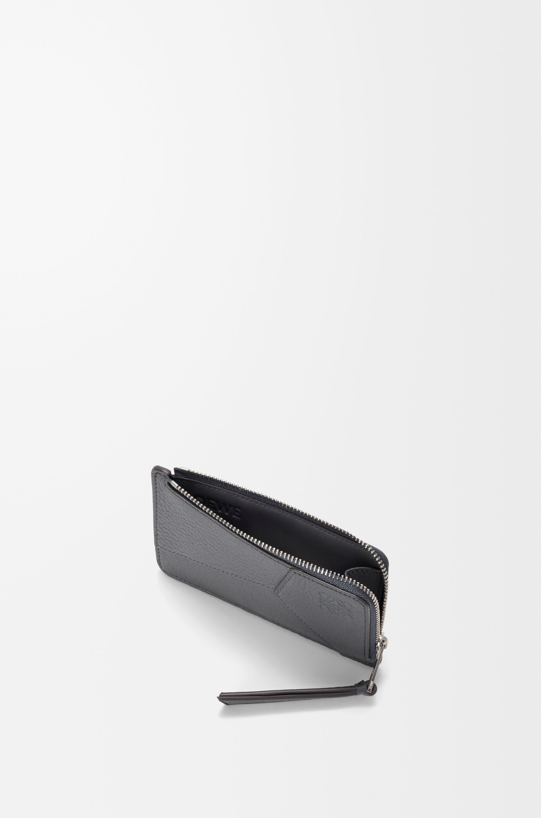 Puzzle coin cardholder in supple grained calfskin Grey - LOEWE USA