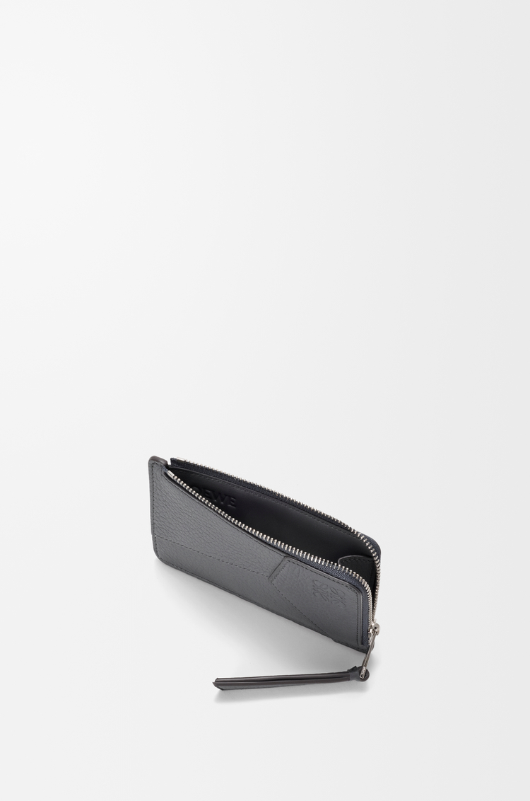 LOEWE Porte-cartes et monnaie Puzzle en cuir de veau grainé souple Bleu Gris