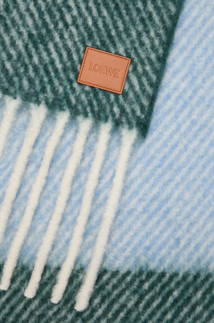 LOEWE Bufanda en mezcla de alpaca y lana Azul/Verde