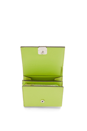 LOEWE Anagram compact flap wallet in pebble grain calfskin Green Bean plp_rd