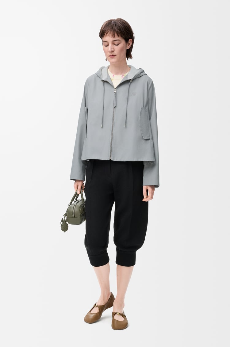 LOEWE 棉質連帽夾克 淺灰色