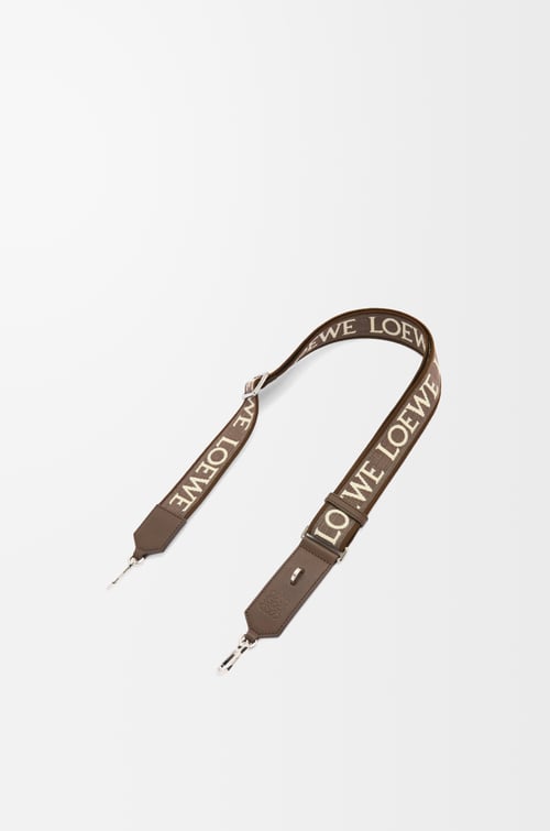 LOEWE 提花布和牛皮革 Anagram 包带 深雪茄色