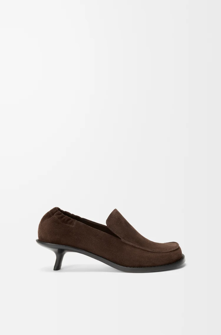 LOEWE Flex loafer in suede calfskin Dark Brown
