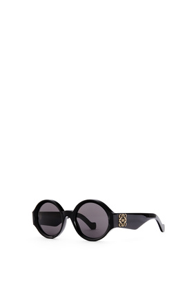 LOEWE Gafas de sol redondeadas y gruesas en acetato Negro plp_rd
