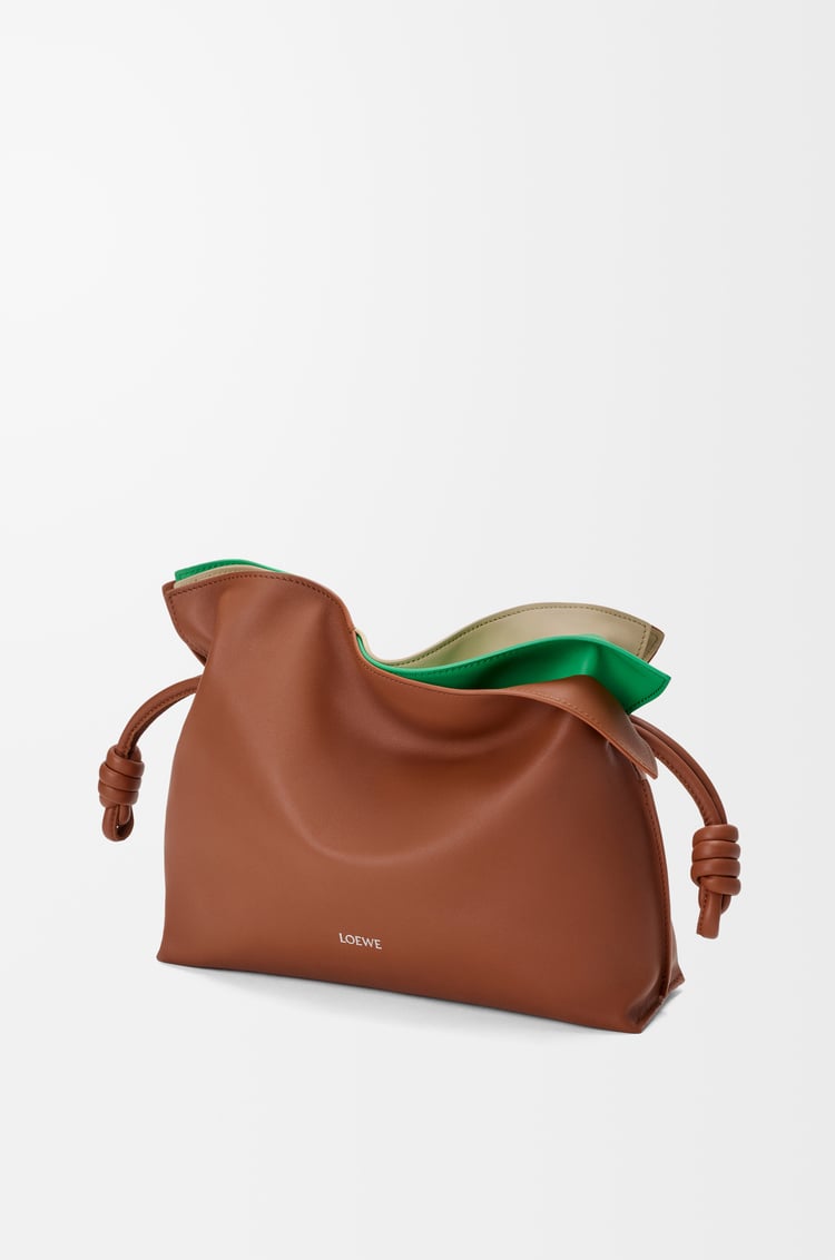 LOEWE Medium layered Flamenco clutch in nappa calfskin Multicolor Squirrel