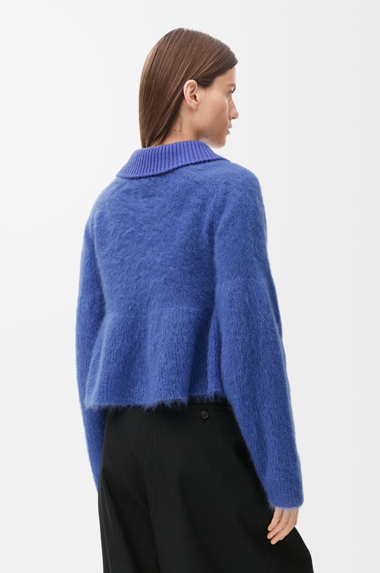 LOEWE Polo sweater in mohair blend Blue
