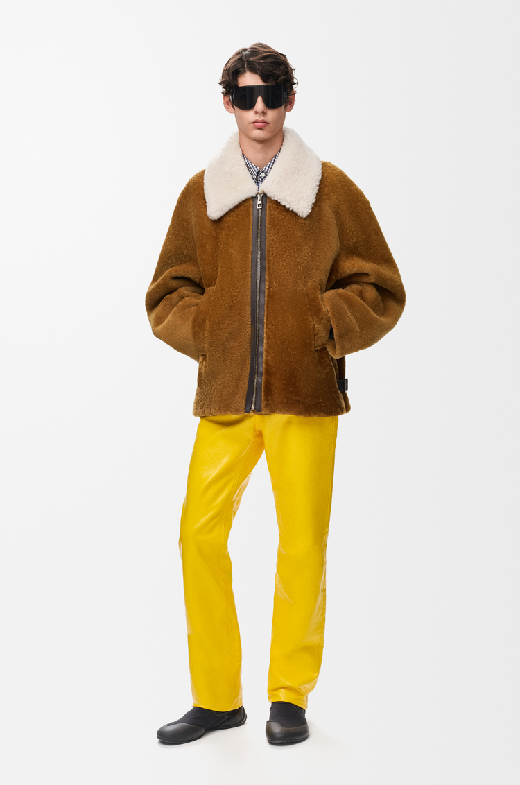 LOEWE Jacke aus Shearling Kamelbraun