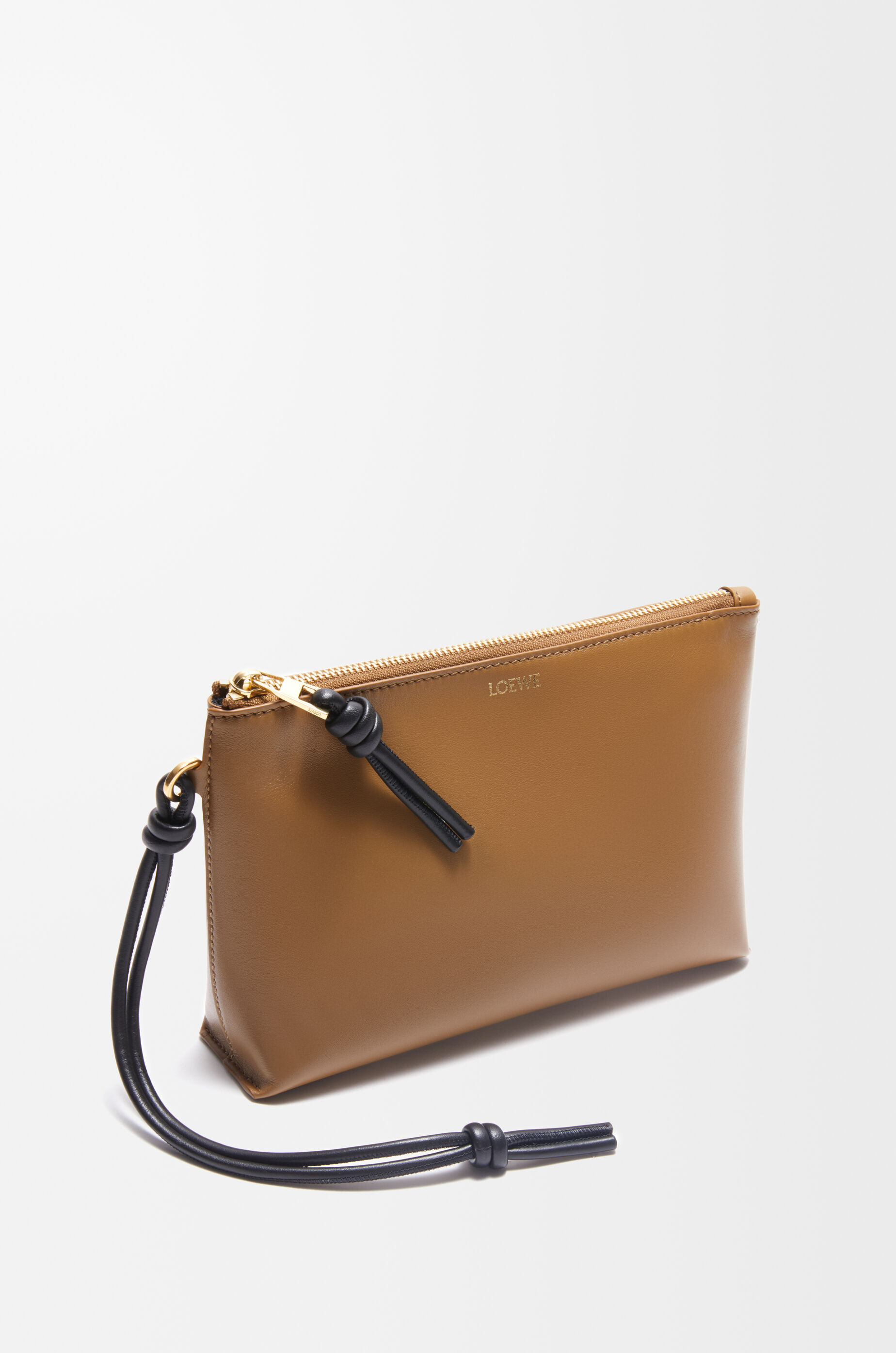 Loewe T-Knot Leather Pouch - Oak