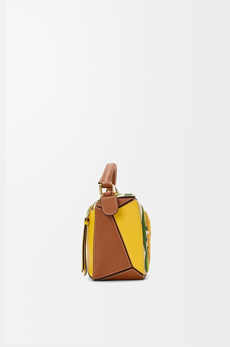 LOEWE Puzzle 10 William De Morgan re-edition bag in classic calfskin Yellow