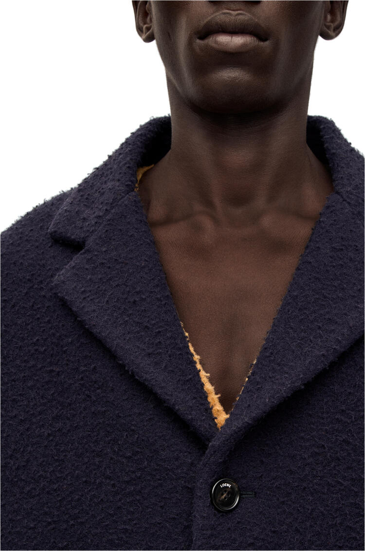 LOEWE Abrigo texturizado en lana Azul Marino