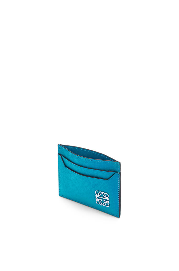 LOEWE Anagram plain cardholder in pebble grain calfskin Lagoon Blue pdp_rd