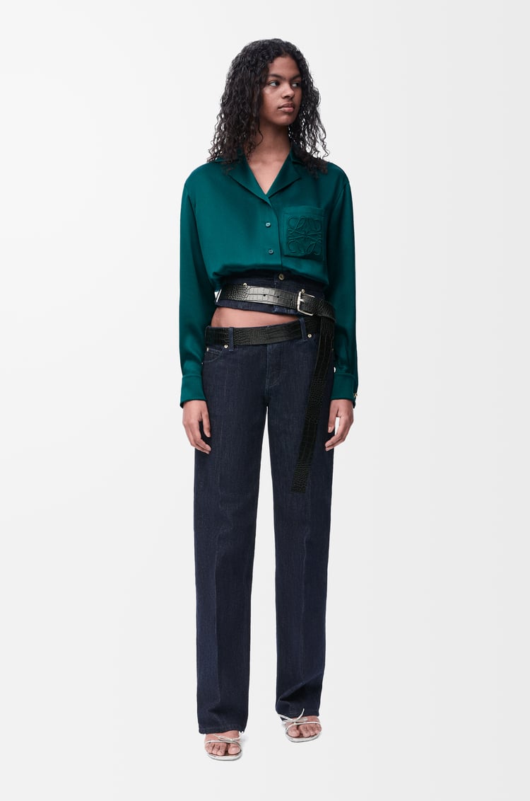 LOEWE Pyjama blouse in silk Dark Green