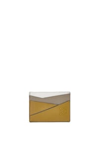 LOEWE Puzzle plain cardholder in classic calfskin Ochre/Laurel Green