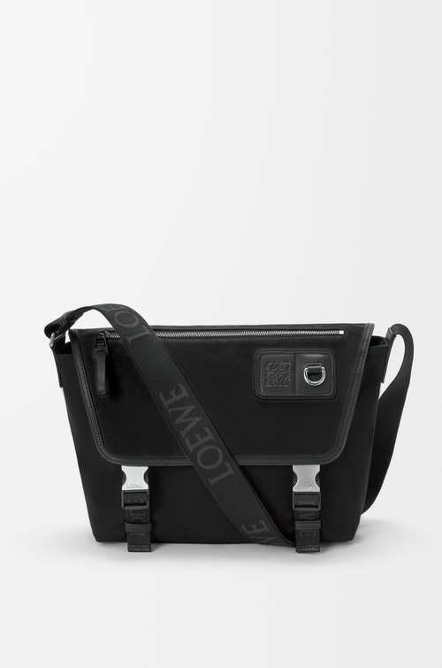 LOEWE フレックス メッセンジャーバック ミディアム（キャンバス&スエード） ブラック