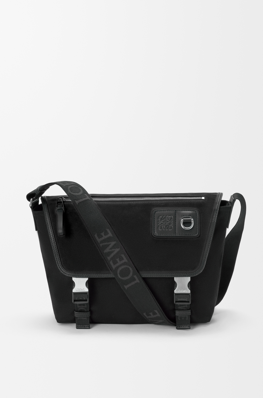 Medium Flex messenger in canvas and suede