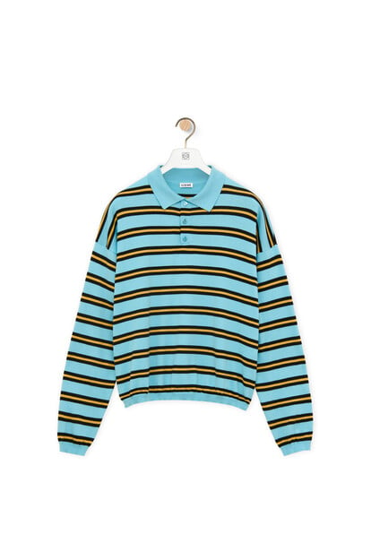 LOEWE Polo sweater in cotton Black/Blue/Yellow plp_rd