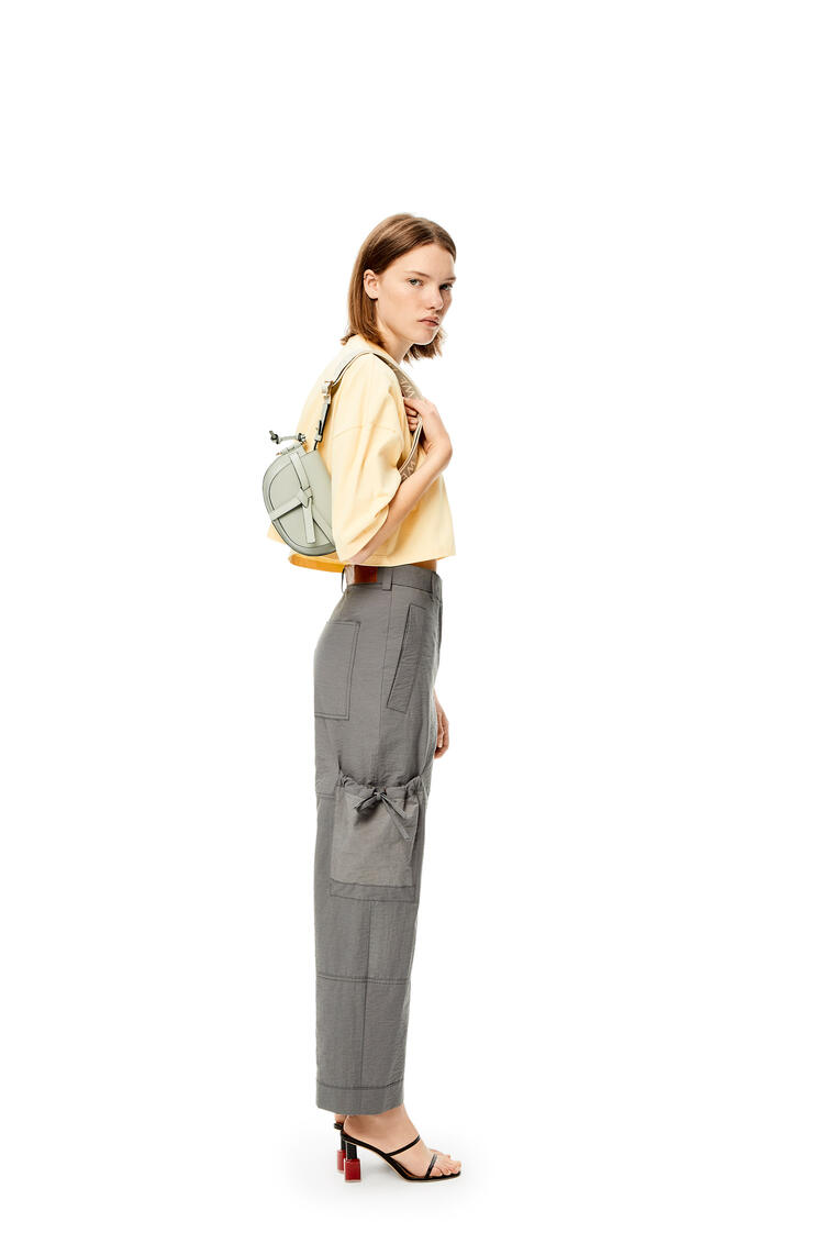 LOEWE Mini Gate Dual bag in soft calfskin and jacquard Ash Grey