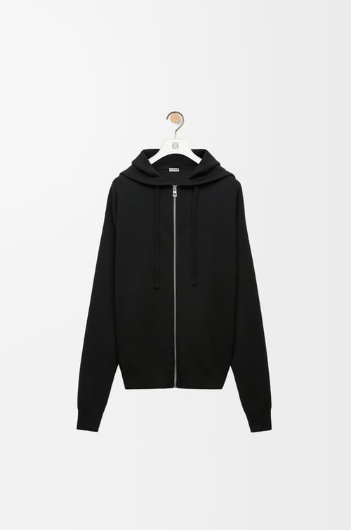LOEWE Anagram zip-up hoodie in wool Black
