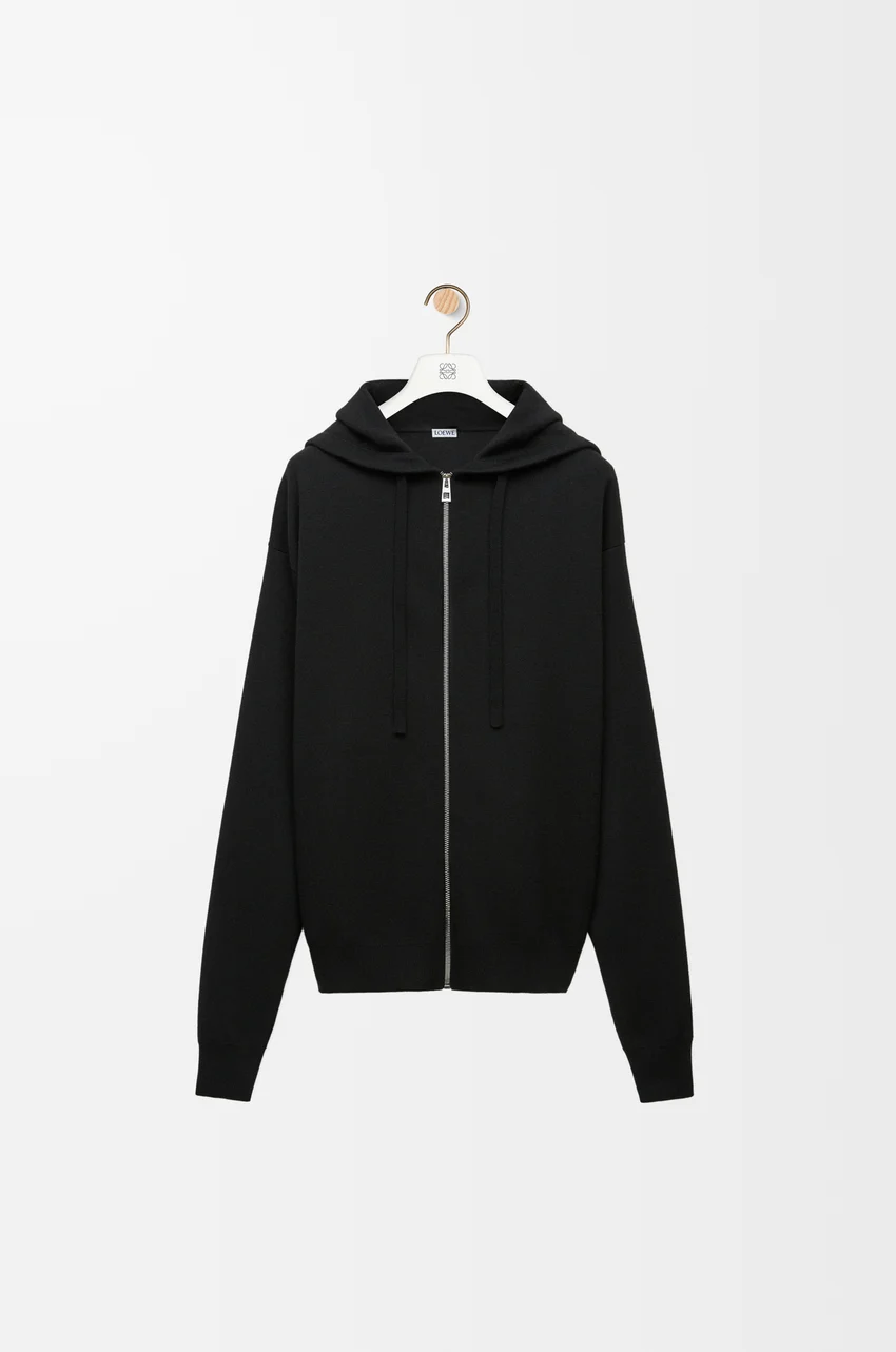 Anagram zip-up hoodie in wool
