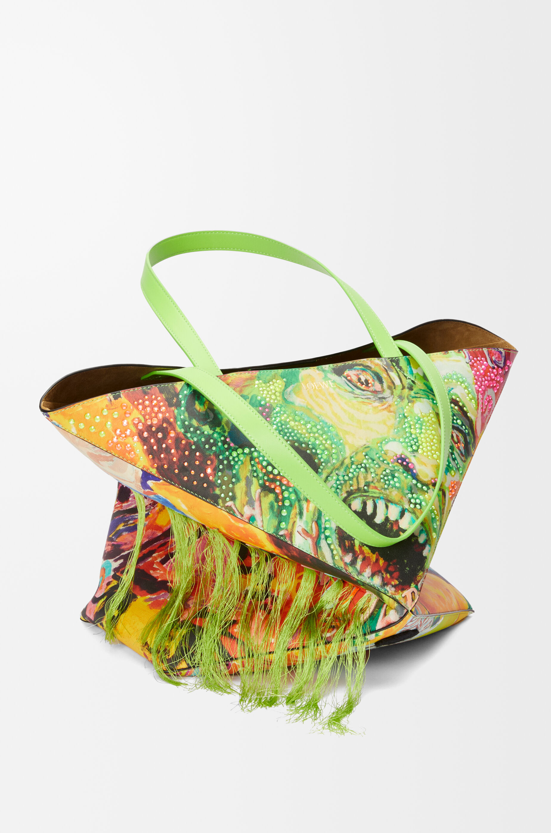 XL Puzzle Fold tote in classic calfskin Green - LOEWE