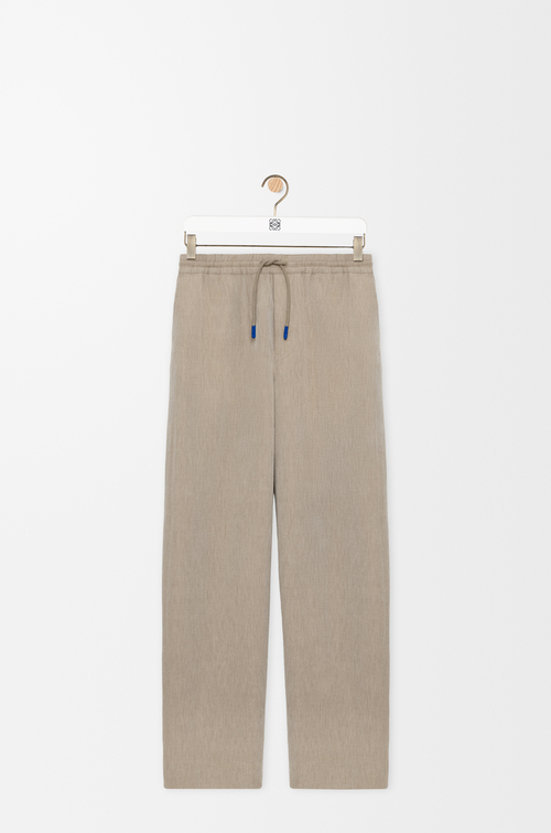LOEWE Drawstring trousers in wool and cotton Beige