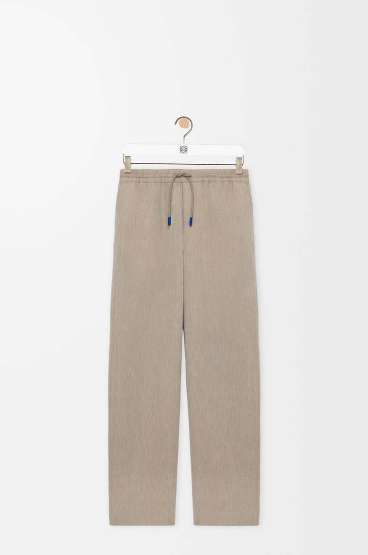 LOEWE Drawstring trousers in wool and cotton Beige