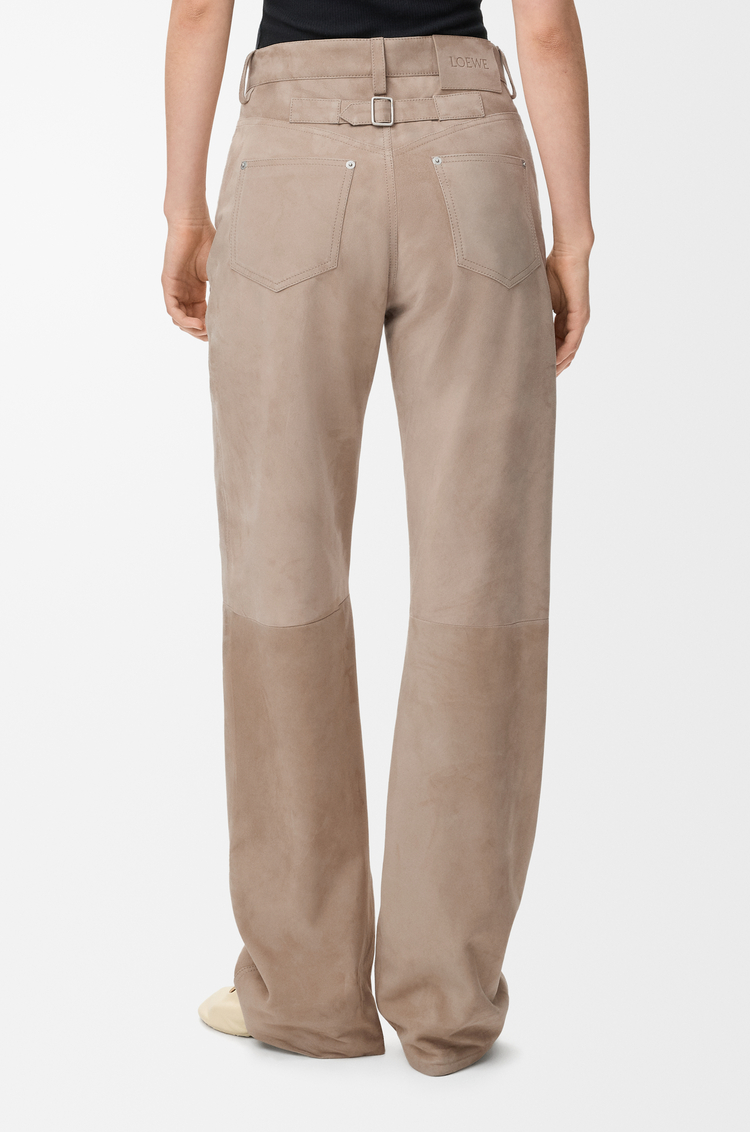 LOEWE Trousers in suede goatskin Dark Beige