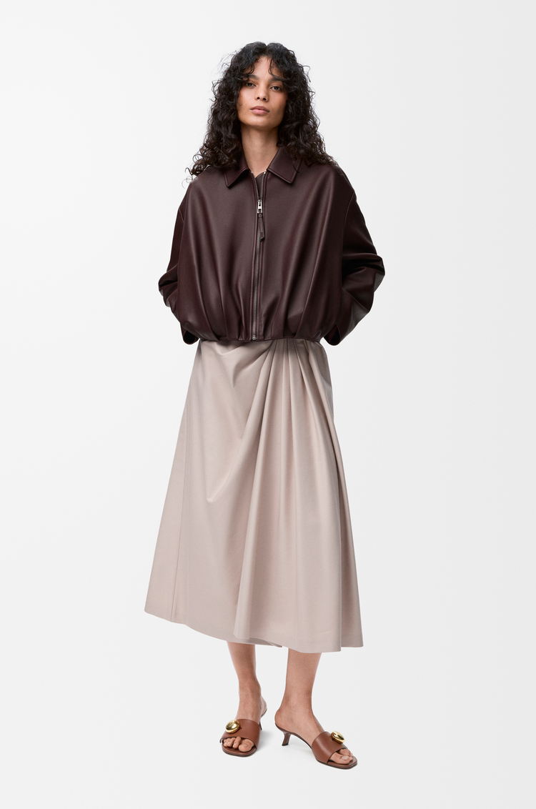 LOEWE 棉質和真絲垂墜裙 淺粉紅