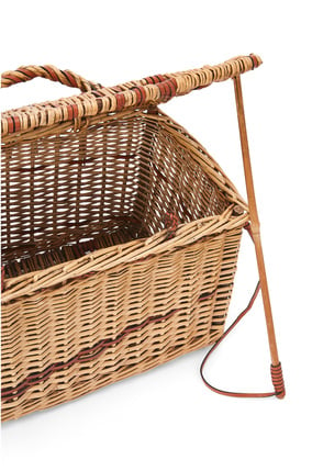 LOEWE Chest basket in wicker and leather Natural/Tan plp_rd