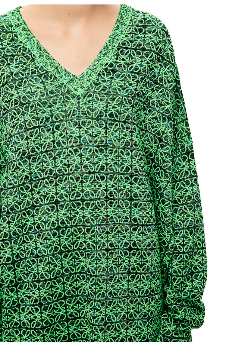 LOEWE Jersey oversize en lana con Anagrama Verde/Negro pdp_rd