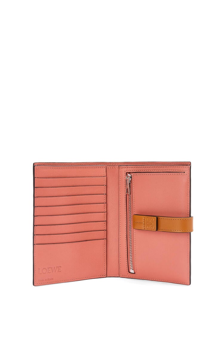 LOEWE Medium vertical wallet in soft grained calfskin Light Oat/Honey