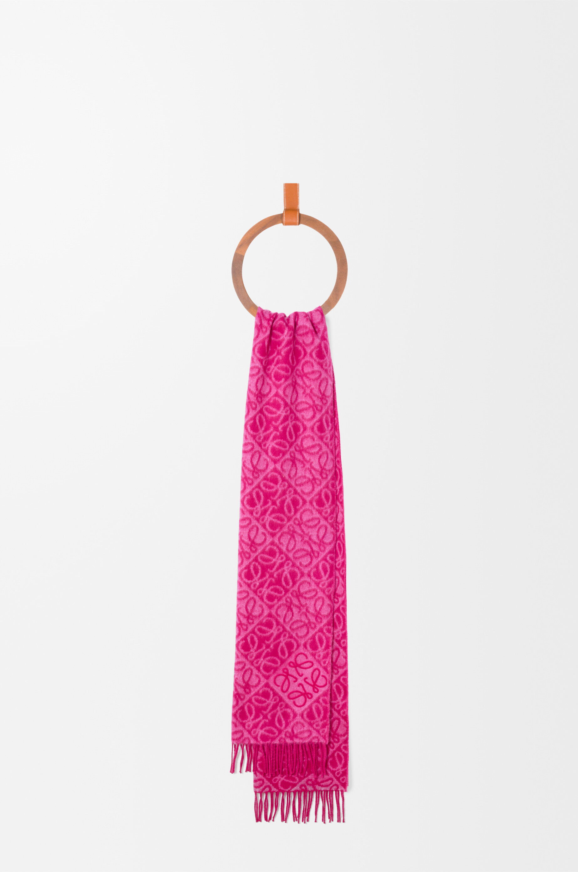 Anagram scarf in wool and cashmere Pink - LOEWE