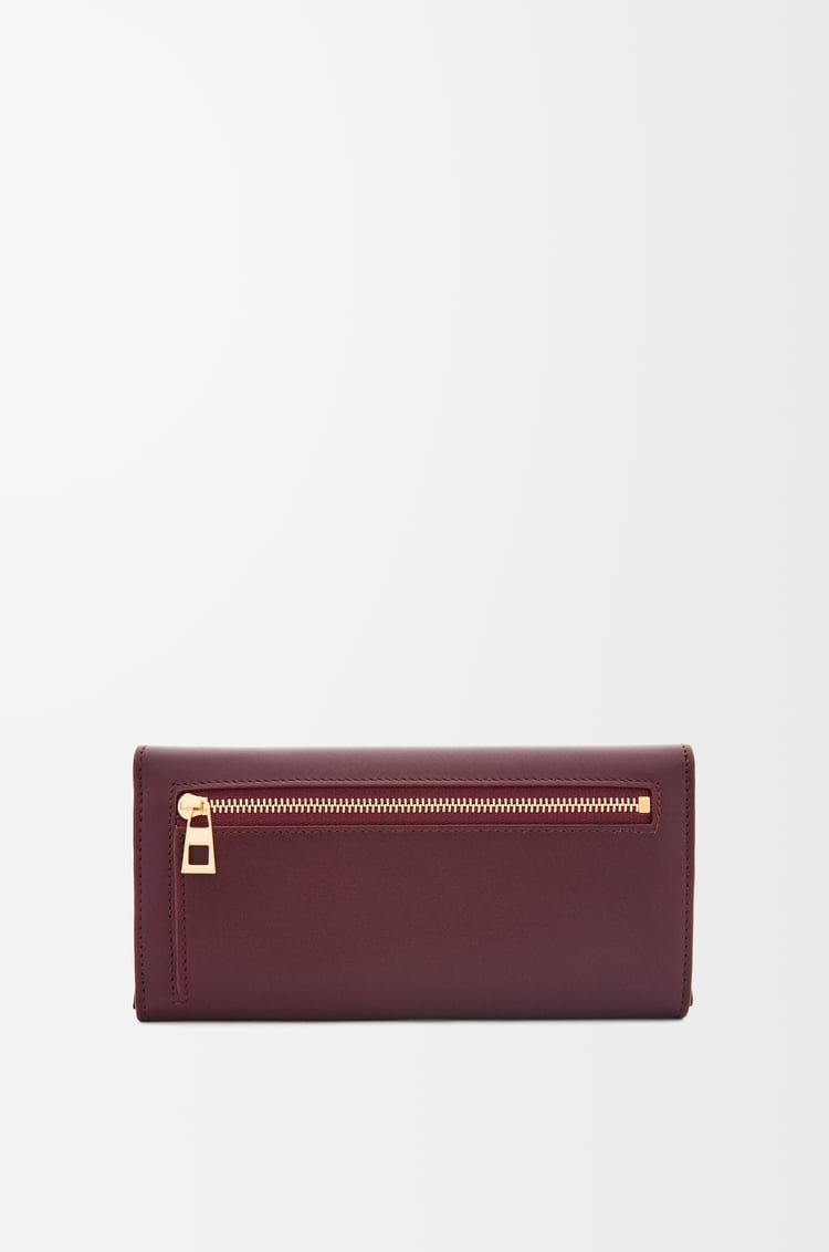 LOEWE Cartera continental Pebble en piel napa de ternera Burdeos