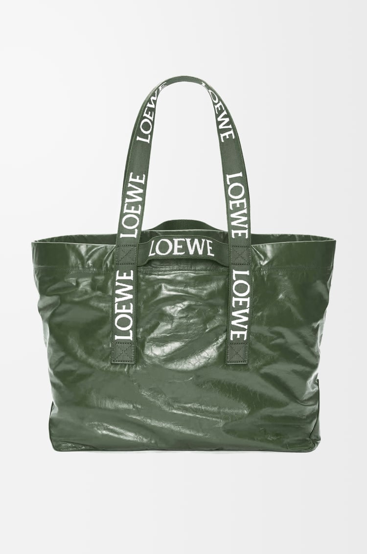 LOEWE Fold Shopper in paper calfskin Bottle Green