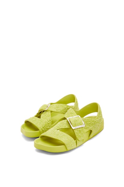LOEWE Ease Buckle sandal in brushed suede Lime plp_rd