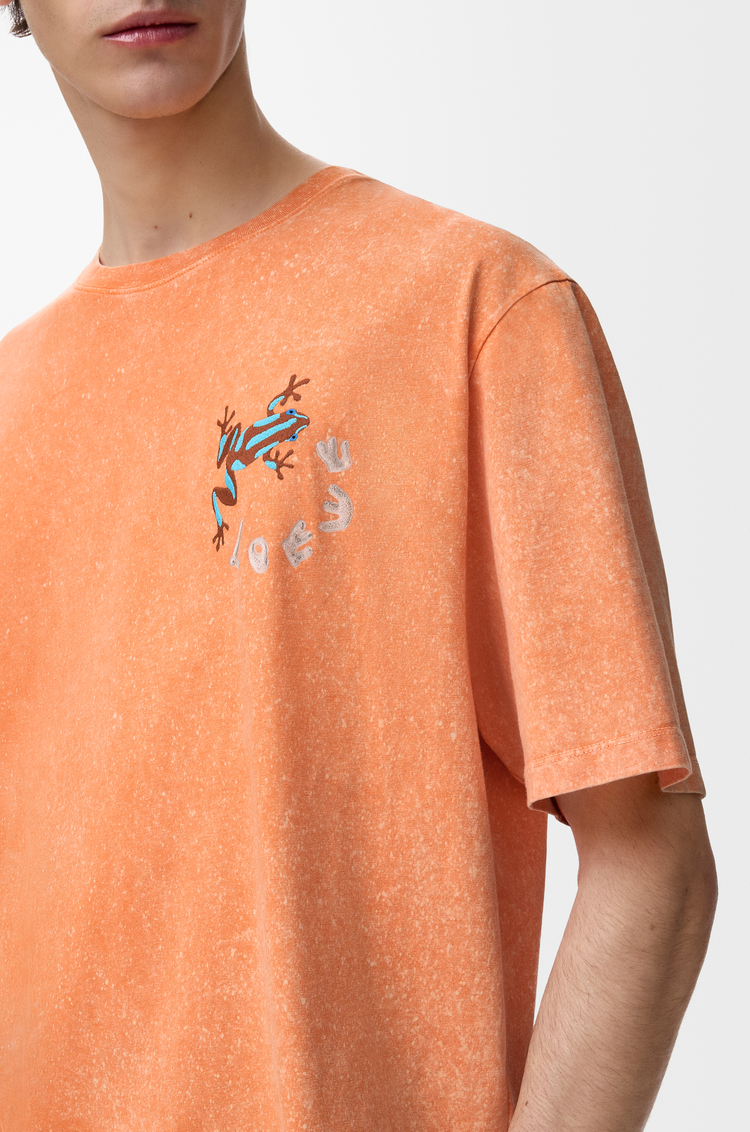 LOEWE Loose fit T-shirt in cotton Washed Orange